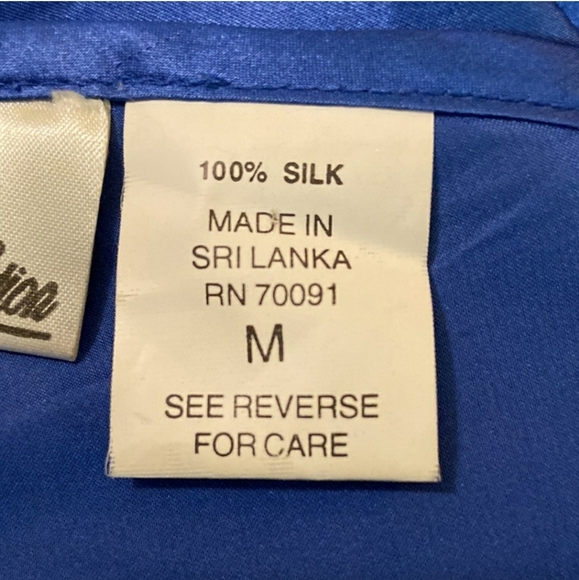 Vintage MED The Lingerie Collection Teddy Nightie Gown Silk Royal Blue M - Picture 4 of 11